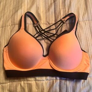 Just Be Orange and Black Strappy Push-Up Bra